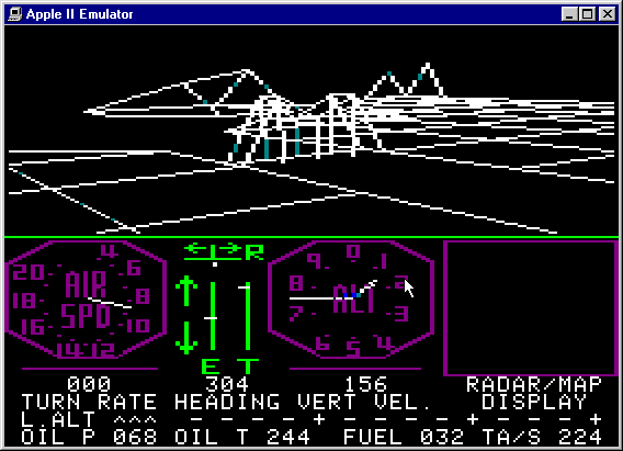 flight simulator pc from 1980s